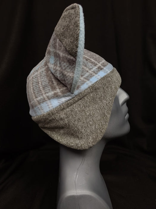 Blue Plaid Fox Hat