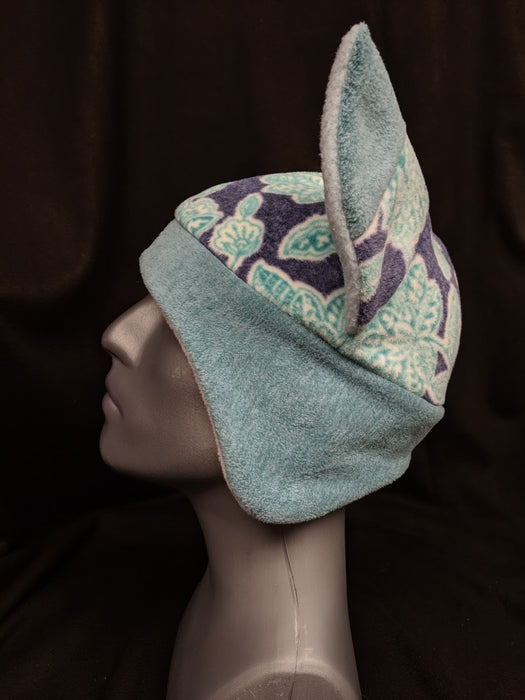 Blue Floral Fox Hat
