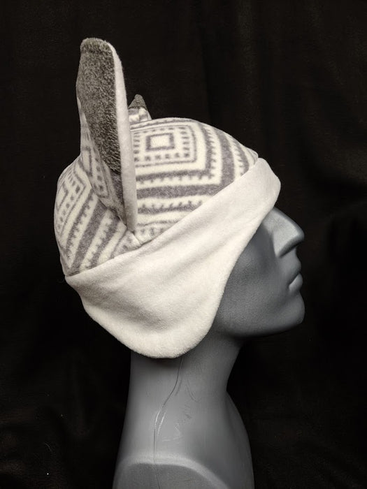 Grey Patterned Fox Hat