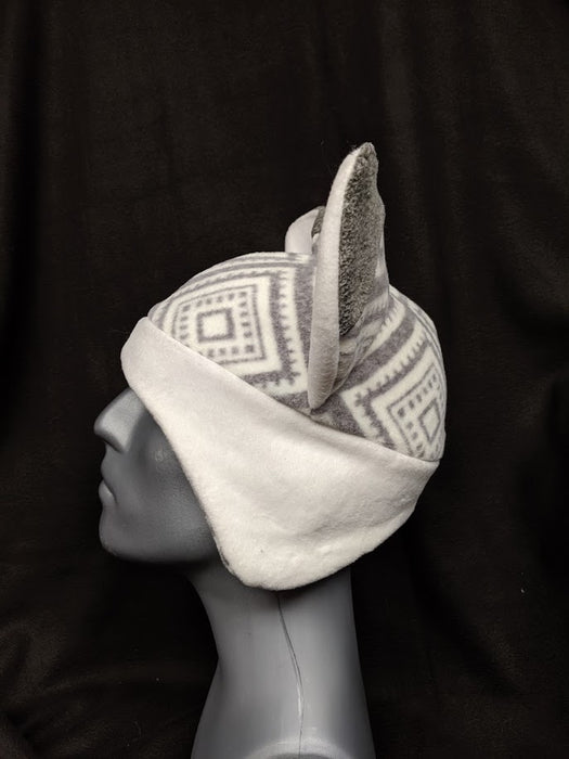 Grey Patterned Fox Hat