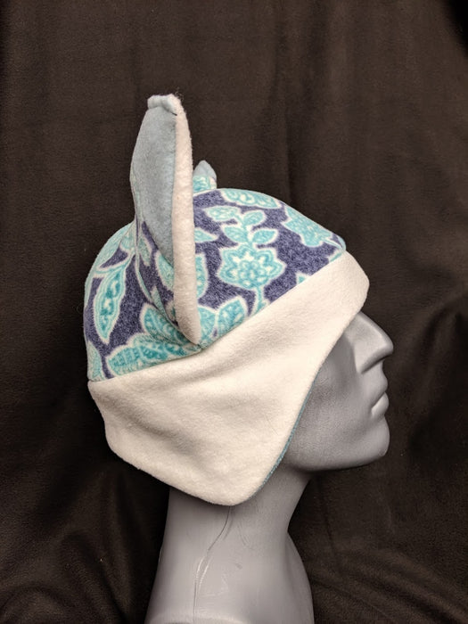 Light Blue Floral Fox Hat