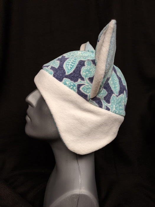 Light Blue Floral Fox Hat