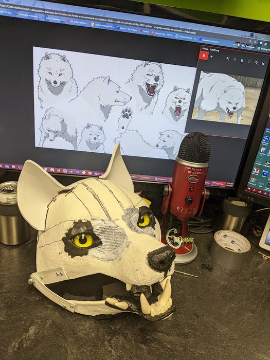 White Wolf (Fushi) Head, Hands, Tail.