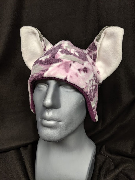 Purple Floral Fox Hat