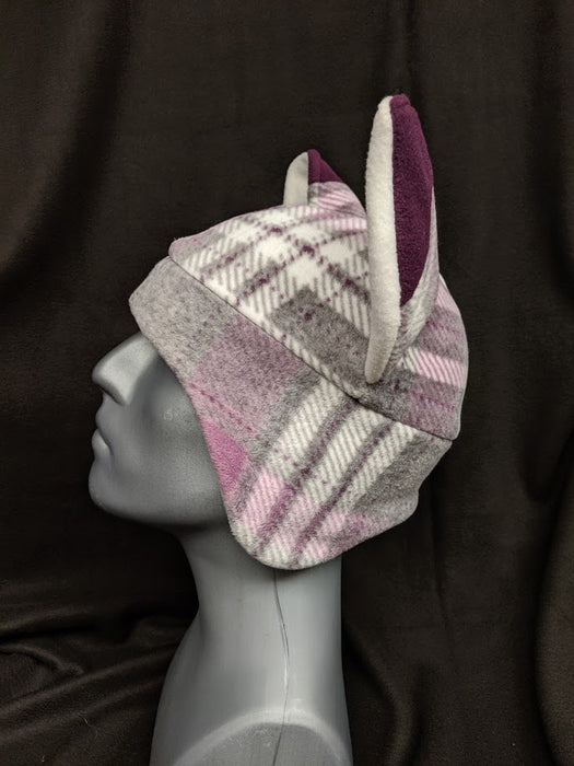 Purple Plaid Fox Hat