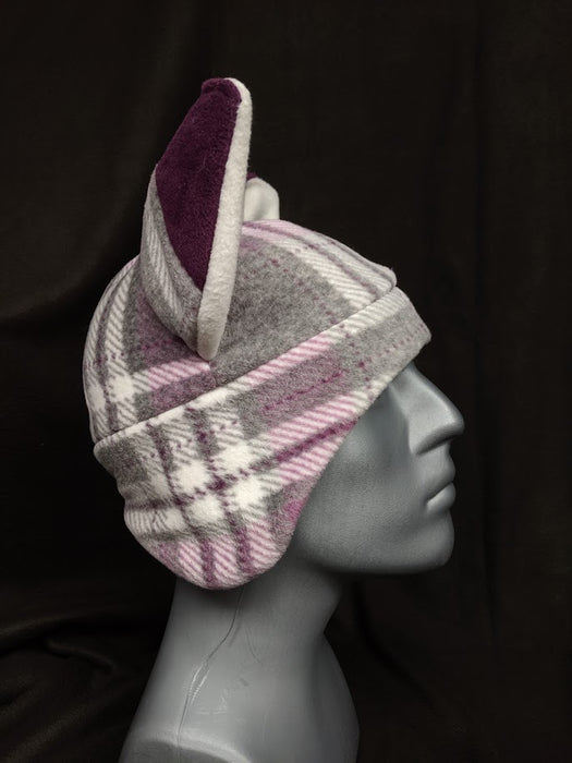 Purple Plaid Fox Hat