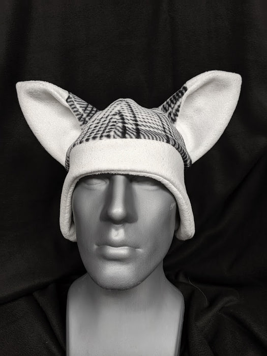 White Plaid Fox Hats