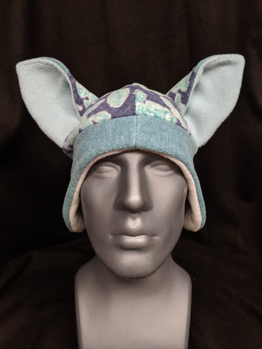 Blue Floral Fox Hat