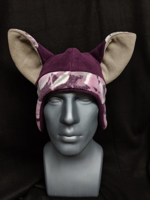Dark Purple Floral Fox Hat