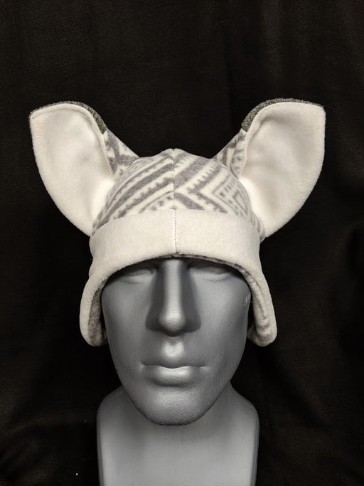 Grey Patterned Fox Hat