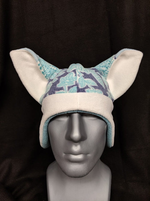 Light Blue Floral Fox Hat