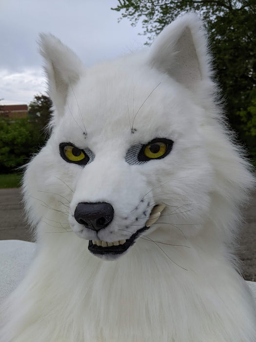 White wolf fursuit partial, white wolf mask, black fursuit for sale, white  furry 97647 in online supermarket