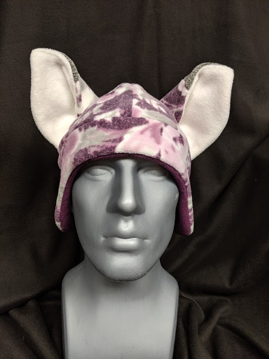 Purple Floral Fox Hat