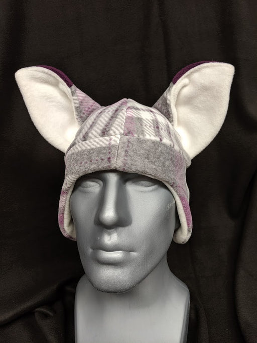 Purple Plaid Fox Hat
